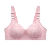 jieGorge StrandkorbhüLle Curve Frauen Full Coverage Cup Leicht gepolstertes Bügel-T-Shirt Push-Up-BH Comfort Daily Essentialss Support DüNner, Bequemer, Atmungsaktiver BH In üBergrößE (Pink, 36)