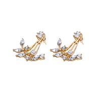 jieGorge Strass Ohrringe für Mädchen Wrap Stud Ohr Manschette für Frauen Ohrring Manschette Stud Ohr Manschetten Creolen Ohr Wrap Manschette Piercing Ohrstecker Ohrringe Blau Steine (Gold, One Size)