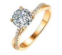 jieGorge Westernringe für Damen Strass Frauen 511 SilberGold Schmuck Ringe Größe Hochzeit 925 Ring Weiße Ringe Modekreativer, Leichter, Verstellbarer Persönlichkeitsring für Damen (Gold, 11)