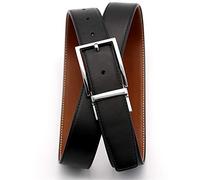 JIER Breiter Herrengürtel Herren Gurtband Leder Gürtel Jeansgürtel Ledergürtel Belt Gurtband Anzugsgürtel für Männer Jeans Anzug mit Schnalle (Schwarz,115cm)