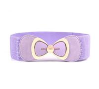 JIER Damen Bowknot Schnalle Breit Taille Gürtel Breite Elastische Stretch Gürtels Mode Vintage Belt Bund Elastisch Strecken Taillegürtel (Lila)