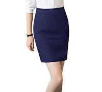 JIER Damen Hohe Taille Skirt Bleistift Rock Kurz Minirock Herbst Winter Bleistift Büro Rock Slim Fit Freizeitrock Bleistiftrock Rock Hüftrock Kurze Röcke Plus Size (Dunkelblau 2,M,M)