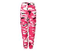 JIER Damen Hosen Camouflage High Waist Sport Hosenanzug Trainingshose Baggy Hip Hop Rock Hose Tanz Cargo Jogger Sweat Pants Hose KüHle Straße Hose (Rosa,Medium)