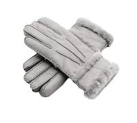 JIER Damen Lederhandschuhe mit Wolle Winter Warme Handschuhe Echt Leder Touch Screen Casual Outdoor Sports Handschuhe Winterhandschuhe Gloves
