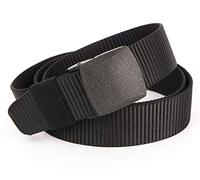 JIER Herren Gürtel Nylon Canvas Stoffgürtel Unisex Atmungsaktiv Militärische Taktische Männer Taille Gürtel mit Kunststoff Schnalle Casual Belt (Schwarz)