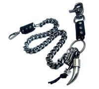 JIER Herren Punk Gürtel Kette Stilvolle Hosen Schlüsselanhänger Schädel Bolzen Jean Rock Hosen Hiphop Gürtel Kette HosenKette Schlüsselkette (Schwarz 2)
