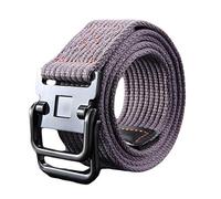 JIER Unisex Stoffgürtel Mit Schnalle Doppel D-Ringe Leinwand Canvas Schnalle Gürtel Nylon Militär Outdoor Gürtel Elastischer Stretchgürtel Belt (Grau)