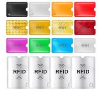 JIEYAO Farbenfroher RFID-Kartenhalter,16 Stück RFID Blocker Schutzhüllen 3.6 x 2.5 inch Leichter Blockierender Kreditkartenhülle Hülle für Kreditkarte Ausweis Kartenhüllen Reisepass Damen Herren