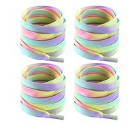 JIHUOO 4 Paar bunte Schnürsenkel, 1,2 m, Regenbogen-Schnürsenkel, breit, flach, Schnürsenkel, Bänder, Farbverlauf, Schuhringe, Sportschuhbänder für Sneaker, Skates, Stiefel, bunt, 1.2 m long
