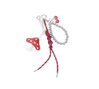 jiingekk Einzigartige, geflochtene PU-Leder-Kordelringe mit Pilz-/Herz-Anhänger, stilvolles Accessoire für Schlüssel, Taschen, Geschenke, stilvolles Handy-Armband-Zubehör, mushroom, One size