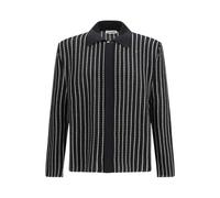 Jil Sander - Gestreiftes Strick-Poloshirt - - Shirts - Herren - Schwarzk - M
