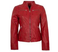 Jilani Collection - Damen Echtleder Lederjacke Lammnappa rot