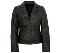 Jilani Collection - Damen Lederjacke Blazer Lammnappa schwarz : 38