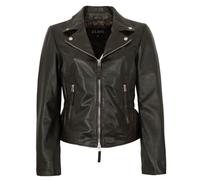 Jilani - Damen Echtleder Lederjacke Bikerjacke Lammnappa Dunkelbraun Größe 44