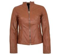 Jilani - Damen Echtleder Lederjacke Lammnappa Cognac Größe 42