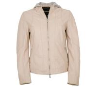 Jilani - Damen Echtleder Lederjacke Lammnappa Kapuze sand