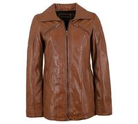 Jilani - Damen Echtleder Lederjacke Lammnappa mittelbraun Pflanzlich gegerbt Größe 36