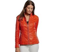 Jilani - Damen Echtleder Lederjacke Lammnappa orange-rot Größe 42