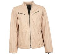 Jilani - Damen Echtleder Lederjacke Oversize Lammnappa Sand Pflanzlich gegerbt Größe 42