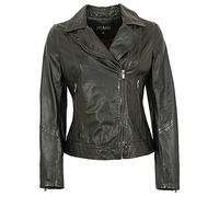 Jilani - Damen Lederjacke Biker Lammnappa schwarz Größe 46