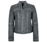 Jilani - Damen Lederjacke Bikerjacke Lammnappa anthra : 40