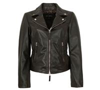 Jilani - Damen Lederjacke Bikerjacke Lammnappa dunkelbraun : 44
