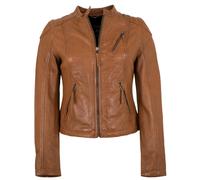 Jilani - Damen Lederjacke Lammnappa Biker cognac : 38