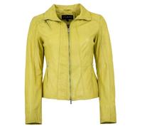 Jilani - Damen Lederjacke Lammnappa gelb antik : 36