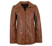 Jilani - Damen Lederjacke Lammnappa mittelbraun Pflanzlich gegerbt : 38