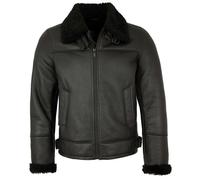 Jilani - Herren Lammfelljacke Lederjacke Lammfell schwarz : 50