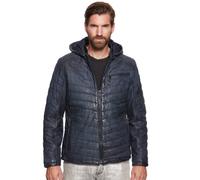 Jilani - Herren Lederjacke Steppjacke Lammnubuk dunkelblau antik : 52