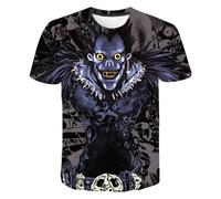 Jilijia Death Note Anime T-Shirt Anime Role Light Yagami/Ryuuku/Misa Amane 3D Cartoon Kurzarm T Anime Spiel Lose Kurzarm Top Hip Hop Top, Typ 9, M