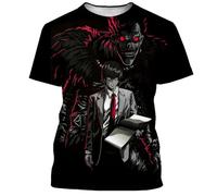 Jilijia Death Note Anime T-Shirt Anime Role Light Yagami/Ryuuku/Misa Amane 3D Cartoon Kurzarm T Anime Spiel Lose Kurzarm Top Hip Hop Top, Typ 6, S