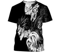 Jilijia Death Note Anime T-Shirt Anime Role Light Yagami/Ryuuku/Misa Amane 3D Cartoon Kurzarm T Anime Spiel Lose Kurzarm Top Hip Hop Top, Typ 5, XXL