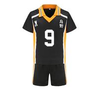 Jilijia Haikyuu T-Shirt Karasuno High Volleyball Jersey Hinata Shoyo/Tobio Kageyama Kurzarm T-Shirt + Shorts Anime Game Suitset, Karasuno High No.9, L