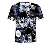 Jilijia MHA Anime Role 3D T-Shirt Midoriya Izuku/Bakugou Katsuk/Dabi Cartoon Kurzarm T Anime Spiel Lose Kurzarm Top, Dabi, XS