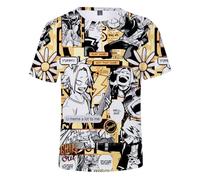 Jilijia MHA Anime Role 3D T-Shirt Midoriya Izuku/Bakugou Katsuk/Dabi Cartoon Kurzarm T Anime Spiel Lose Kurzarm Top, Kaminari Denki, M