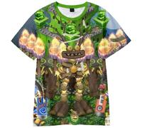 Jilijia My Singing Monsters T-Shirt 3D Manga Monster Gedruckt Kurzarm T-Shirt für Kinder Uni Sommer Lose Kurzarm Tops Manga Geschenke
