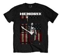 Jimi Hendrix Experience Peace Flag Rock offiziell Männer T-Shirt Herren (Small)