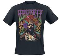 Jimi Hendrix Flower Power Männer T-Shirt schwarz