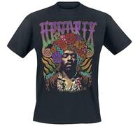 Jimi Hendrix Flower Power Männer T-Shirt schwarz 4XL 100% Baumwolle Band-Merch, Bands