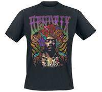 Jimi Hendrix Flower Power T-Shirt schwarz in 4XL