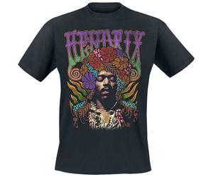 Jimi Hendrix Flower Power T-Shirt schwarz in 5XL