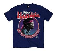 Jimi Hendrix Herren Are You Experienced T-Shirt, Blau (Navy), (Herstellergröße: Large)