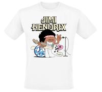 Jimi Hendrix Peace Cartoon T-Shirt weiß in XL
