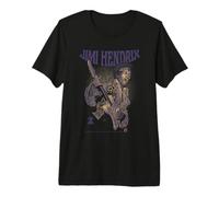 Jimi Hendrix Playing Guitar Purple Yellow Premium T-Shirt