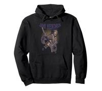 Jimi Hendrix Playing Guitar Purple Yellow Pullover Hoodie