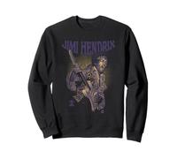 Jimi Hendrix Playing Guitar Purple Yellow Sweatshirt