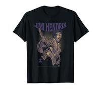 Jimi Hendrix Playing Guitar Purple Yellow T-Shirt