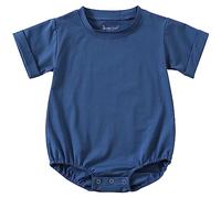 Jimonda Bodys Kurzarm für Neugeborene Baby Jungen und Mädchen aus Baumwolle,Blau 3-6Monate